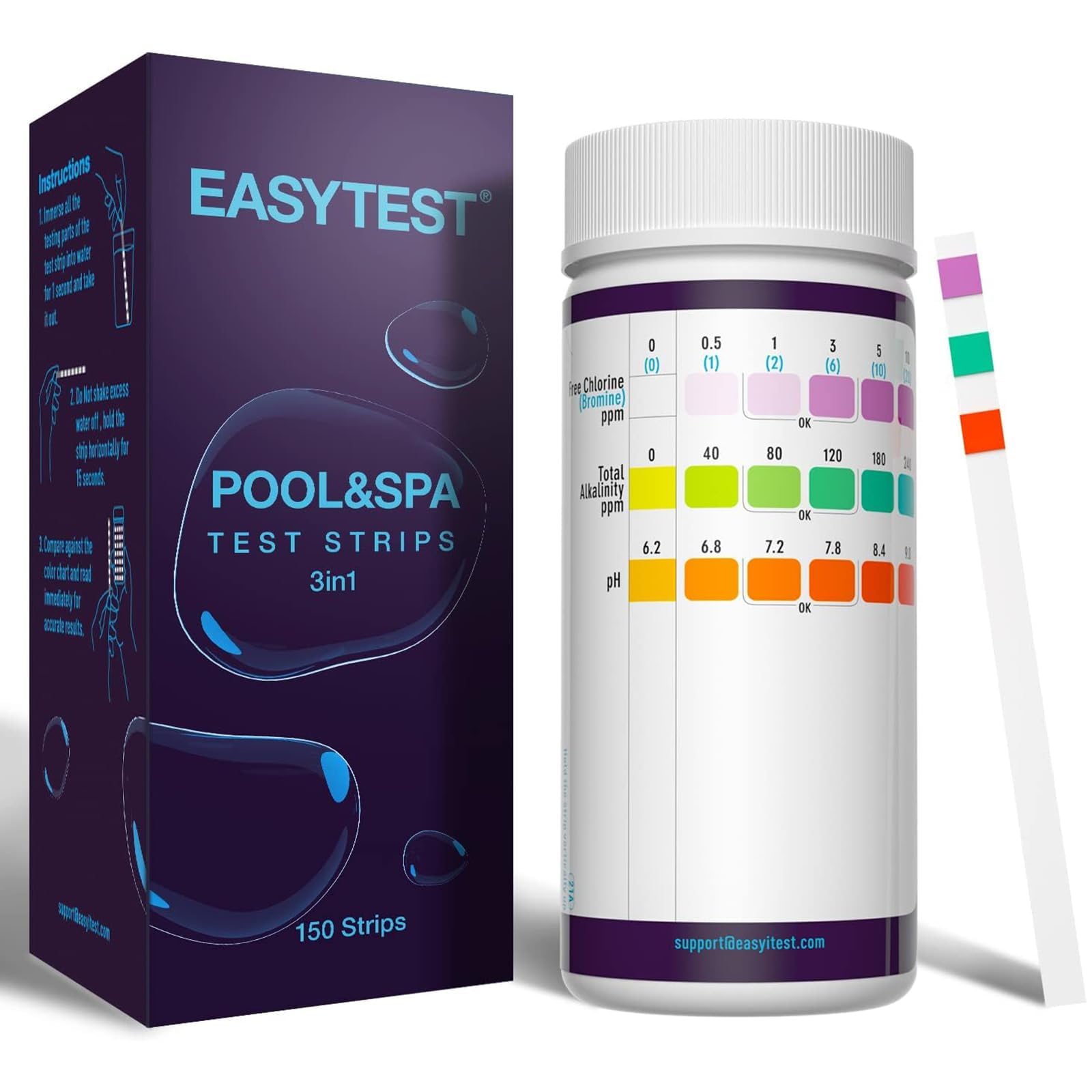 EASYTEST 9-Way Hot Tub, Pool, and Spa Test Strips