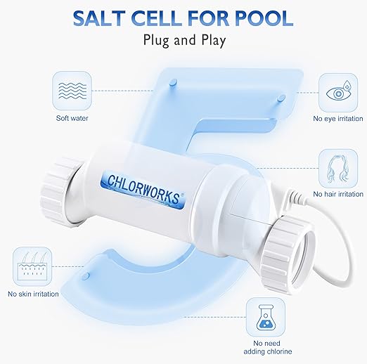 CHLORWORKS Salt Water Pool Chlorinator System – Up to 25,000 Gallons