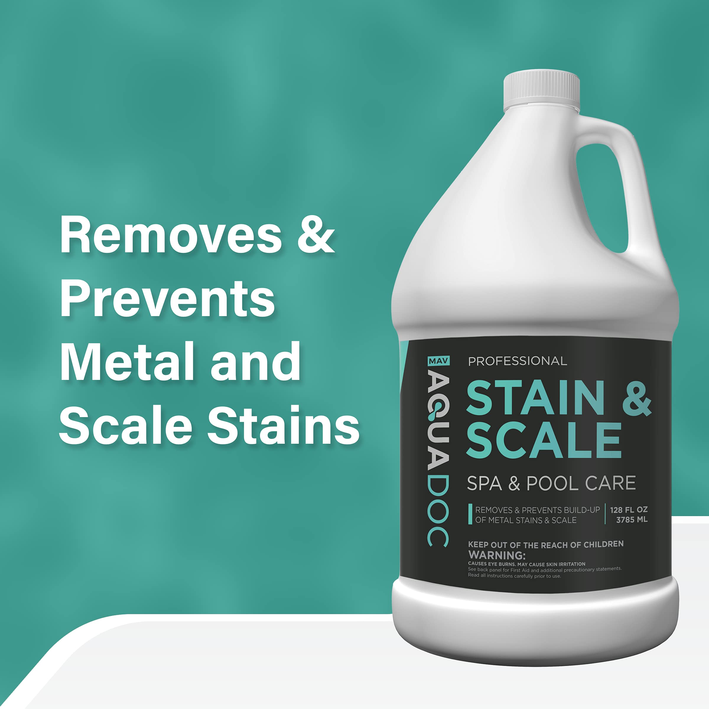 Pool, Spa, and Hot Tub Stain and Scale Control – Professional-Grade Scale, Metal, and Stain Preventer to Soften Water, Remove Deposits, and Maintain Clear Hot Tub Water