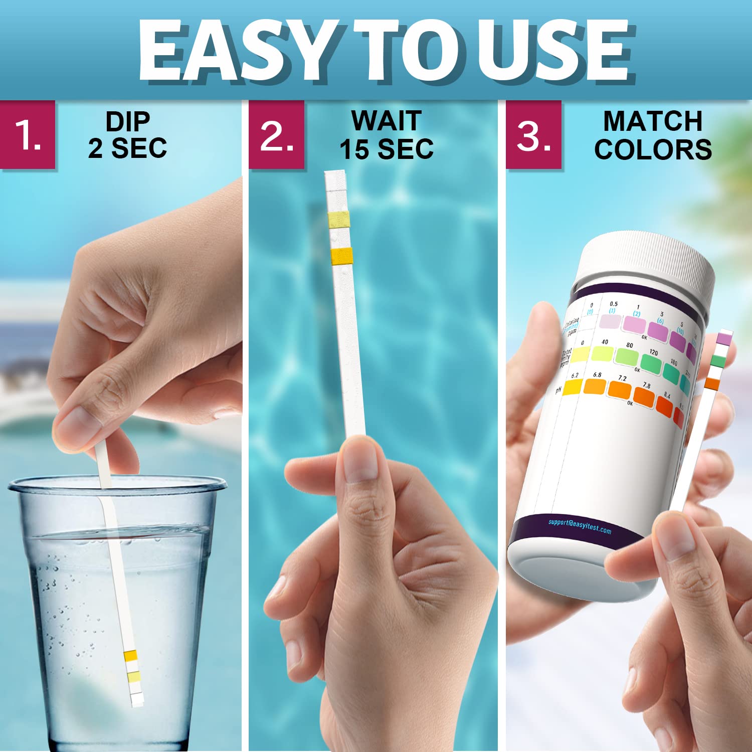 EASYTEST 9-Way Hot Tub, Pool, and Spa Test Strips