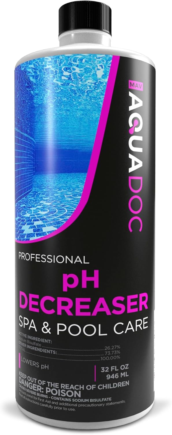 AquaDoc pH Decreaser for Hot Tub and Spa - pH Down Hot Tub Chemicals (32oz)