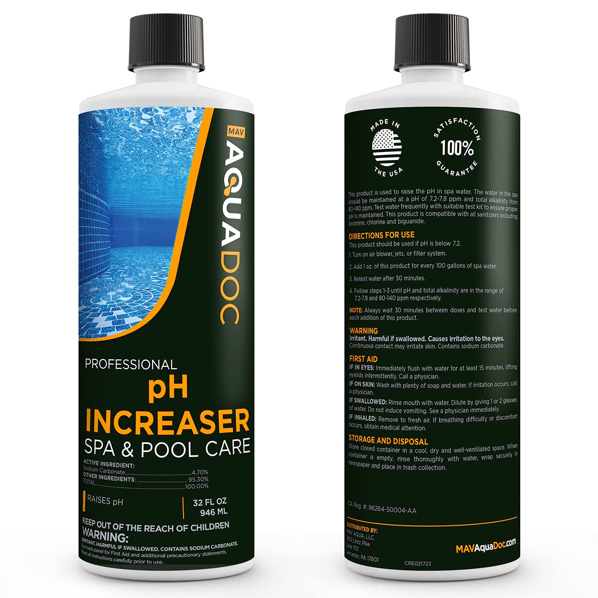 AquaDoc pH Increaser for Hot Tub and Spa - Balance and Boost Your Spa Water Chemistry (32oz)