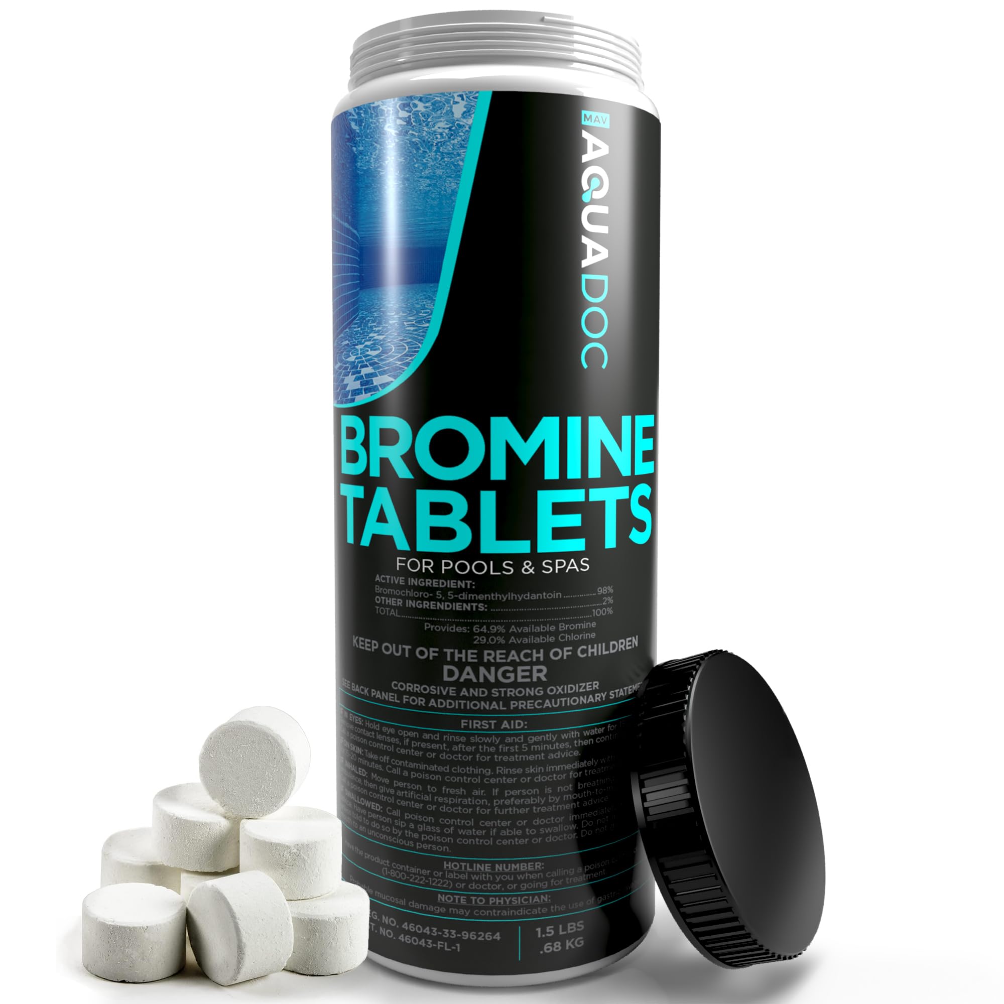 Bromine Tablets and Bromine Booster for Hot Tub and Spa - Oxidizing Spa Shock & Non-Chlorine Shock - Sodium Bromide - 1lbs Bromide Oxidizer