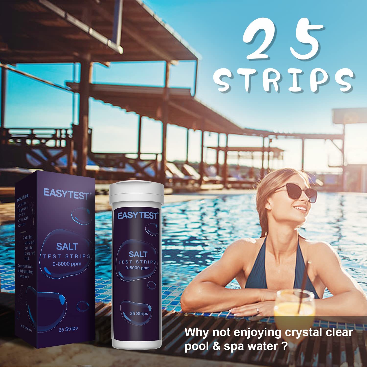 EASYTEST 9-Way Hot Tub, Pool, and Spa Test Strips