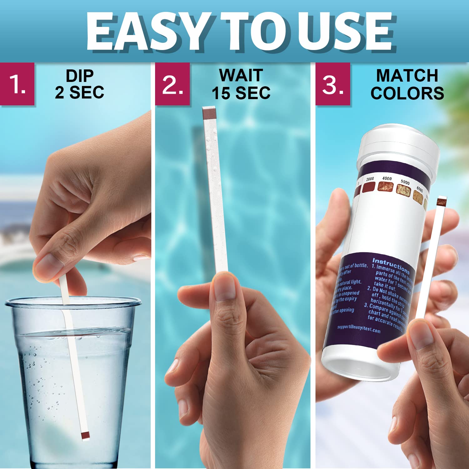 EASYTEST 9-Way Hot Tub, Pool, and Spa Test Strips