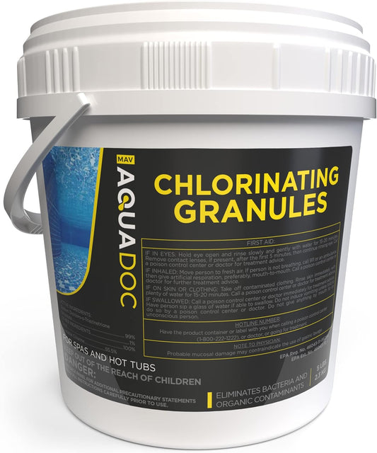 AquaDoc Spa Chlorine Granules - 5lbs | Fast-Acting Chlorinating Granules for Hot Tubs & Spas