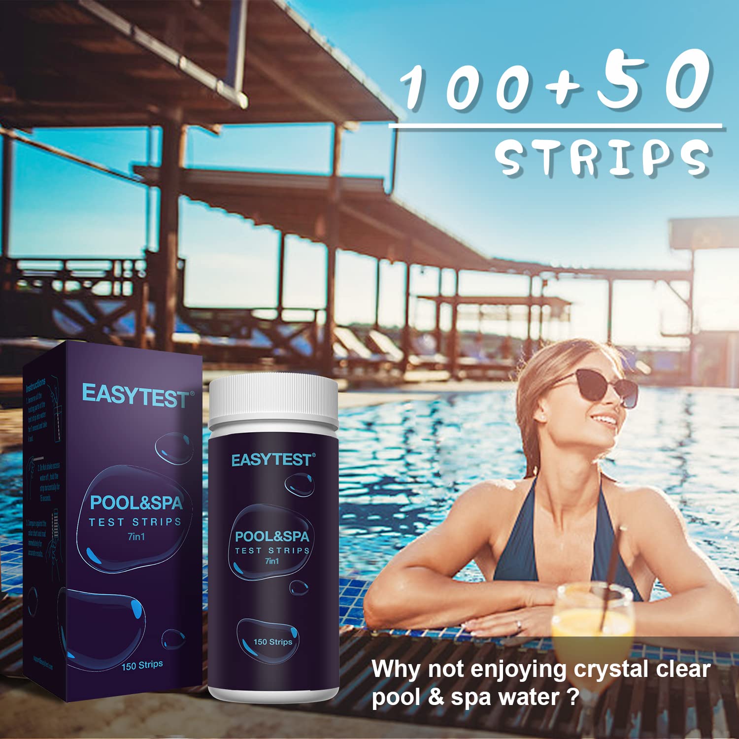 EASYTEST 9-Way Hot Tub, Pool, and Spa Test Strips