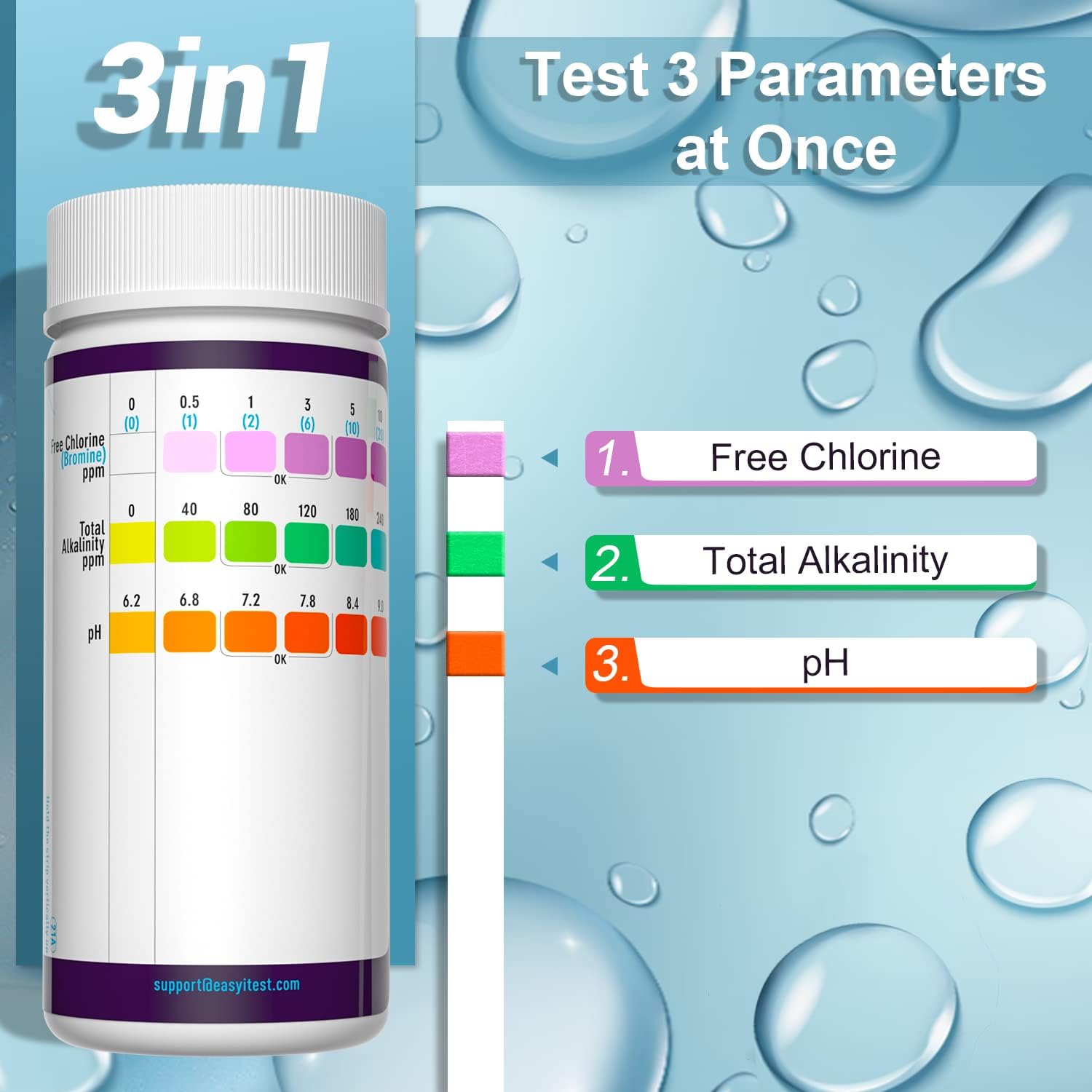 EASYTEST 9-Way Hot Tub, Pool, and Spa Test Strips