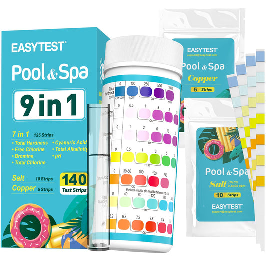 EASYTEST 9-Way Hot Tub, Pool, and Spa Test Strips