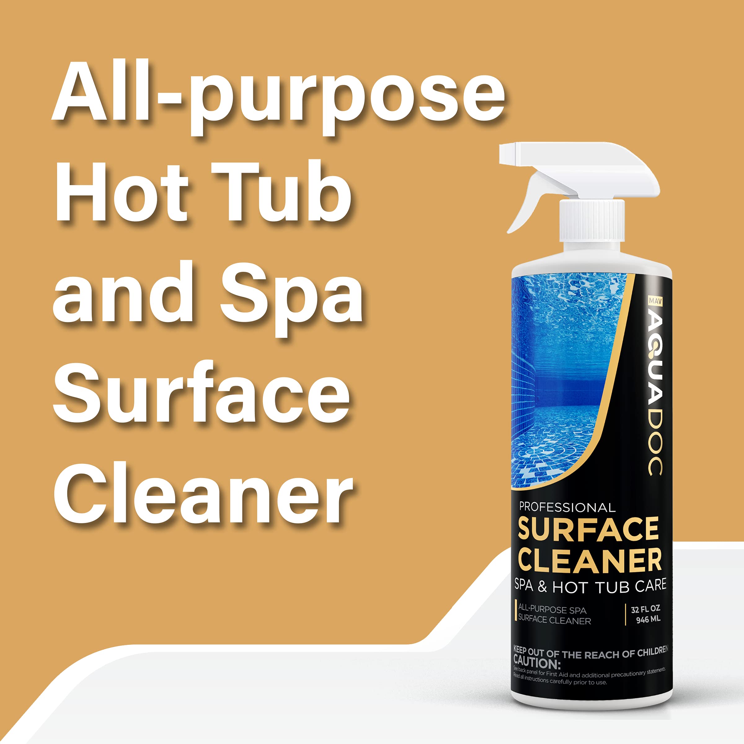 Spa & Hot Tub Surface Cleaner - Remove Scumlines, grime, Dirt, & Scale. Works on All Hot Tub Surfaces