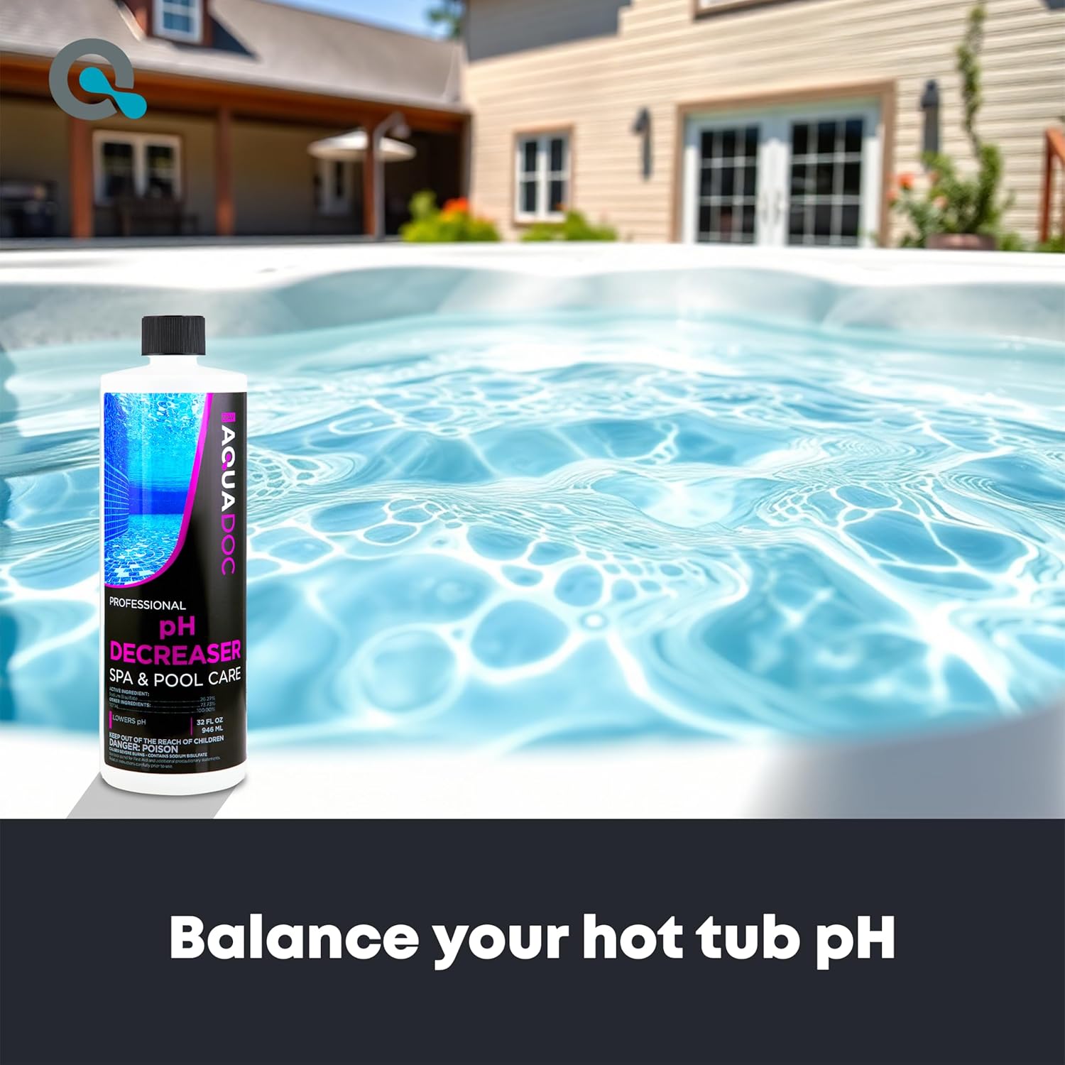 AquaDoc pH Decreaser for Hot Tub and Spa - pH Down Hot Tub Chemicals (32oz)