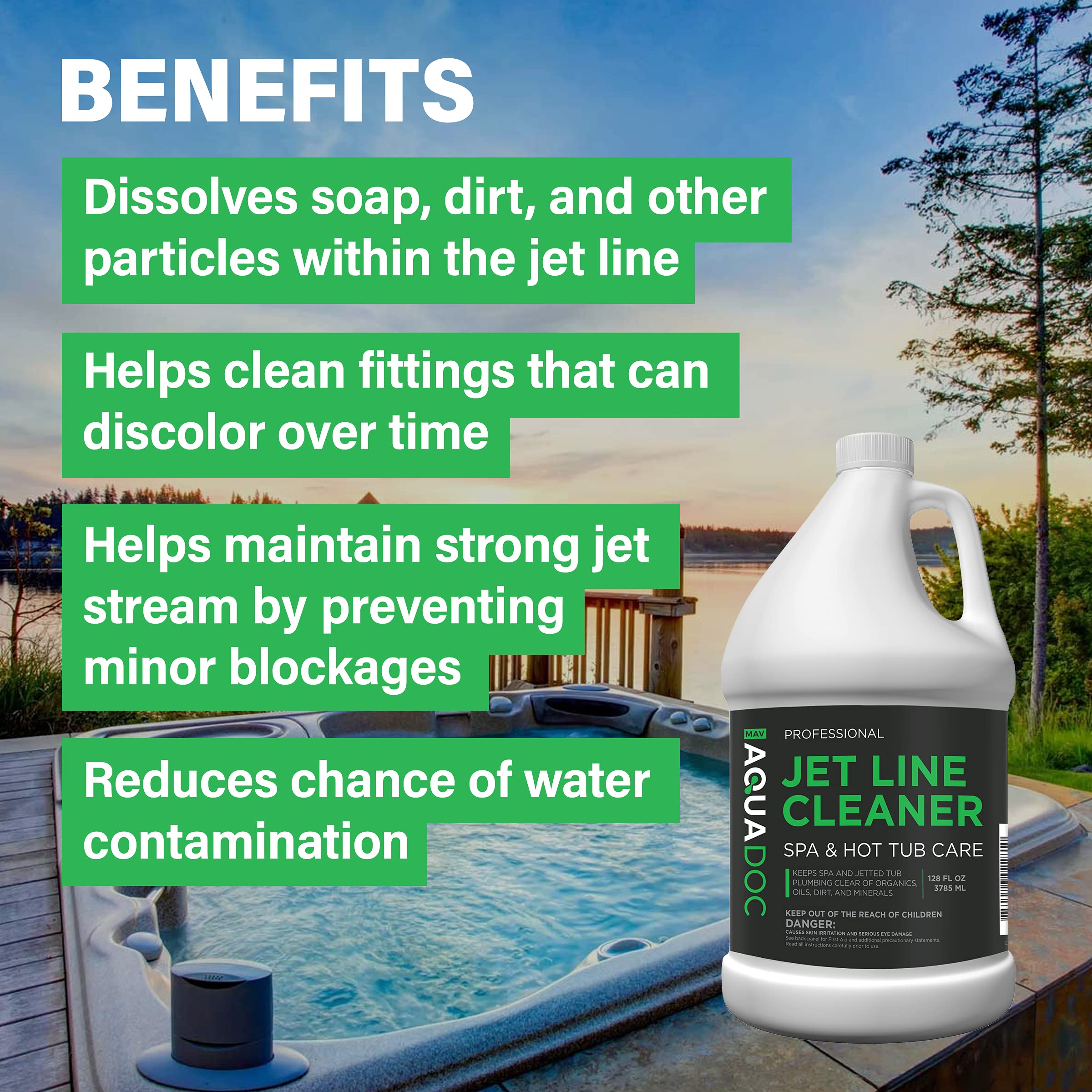 Spa Jet Cleaner for Hot Tub - Spa Jet Line Cleaner for Hot Tubs & Jetted Tub Cleaner to Keep Your Jets Clean - Fast Acting Spa Flush for Hot Tub (Jet Line Cleaner - 1 Gallon)