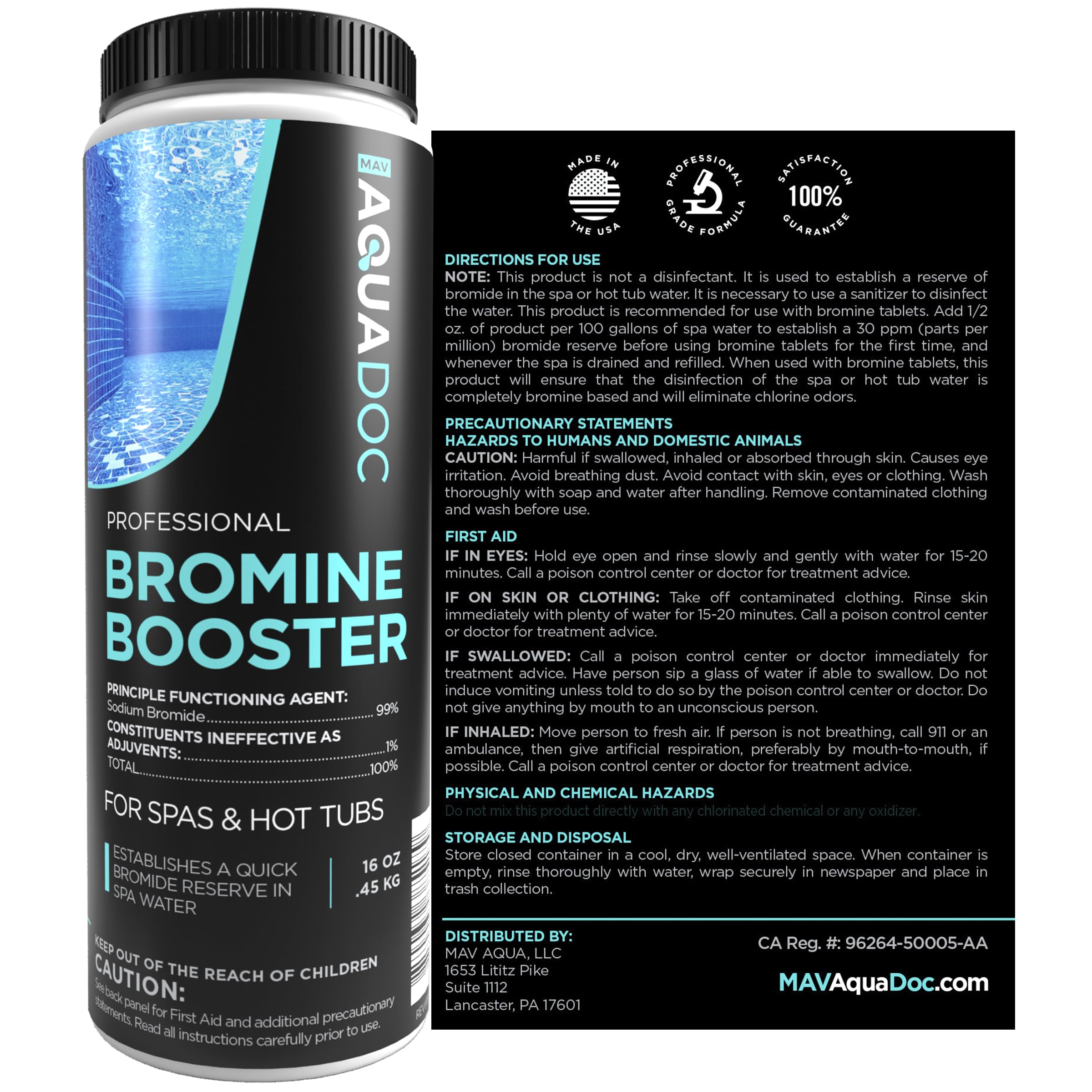 Bromine Tablets and Bromine Booster for Hot Tub and Spa - Oxidizing Spa Shock & Non-Chlorine Shock - Sodium Bromide - 1lbs Bromide Oxidizer