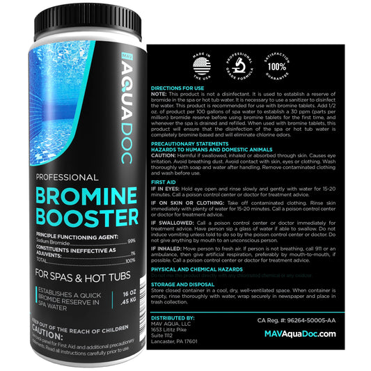 Bromine Tablets and Bromine Booster for Hot Tub and Spa - Oxidizing Spa Shock & Non-Chlorine Shock - Sodium Bromide - 1lbs Bromide Oxidizer