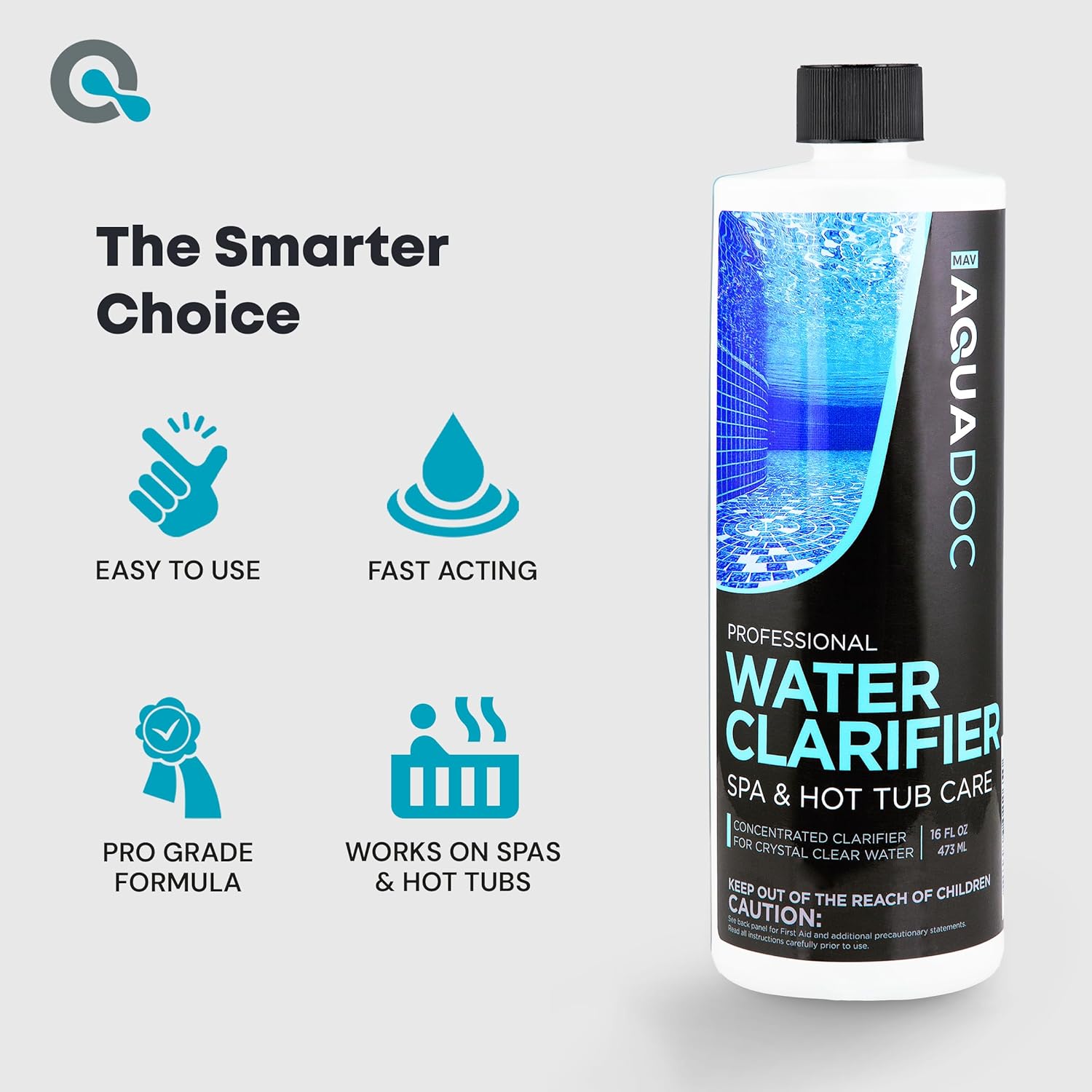 Spa Clarifier & Hot Tub Clarifier – Fast-Acting Solution for Cloudy Water Treatment, Restores Clarity and Keeps Spa Water Balanced – MAV AquaDoc 16oz