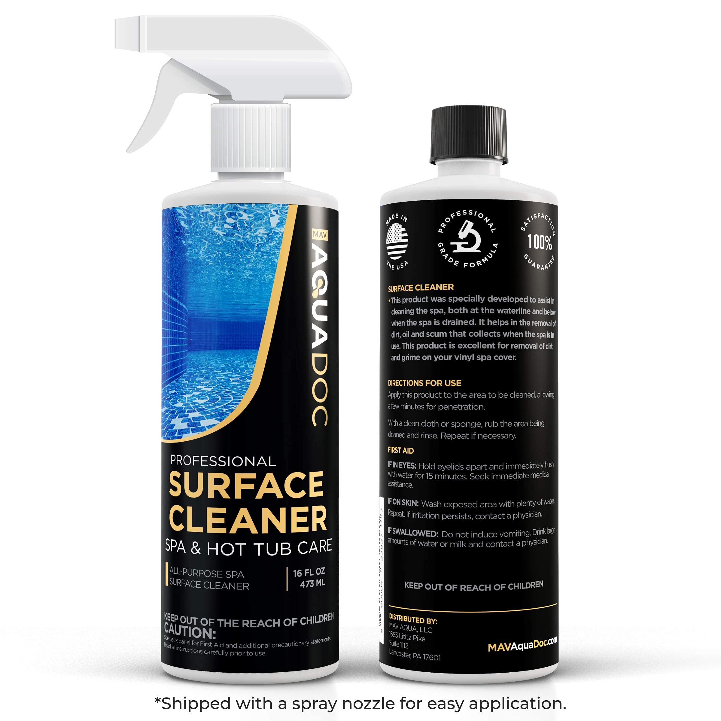 Spa & Hot Tub Surface Cleaner - Remove Scumlines, grime, Dirt, & Scale. Works on All Hot Tub Surfaces