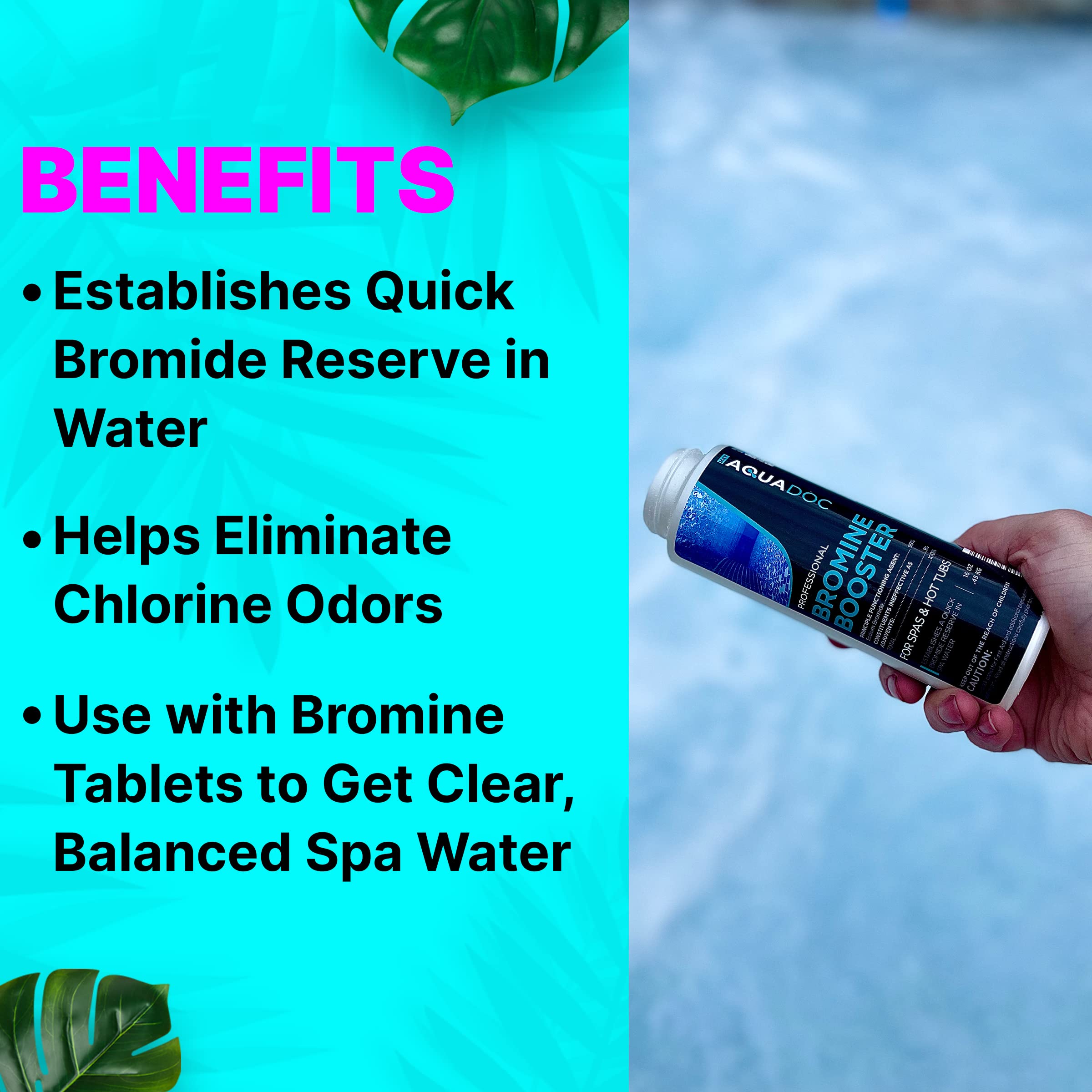 Bromine Tablets and Bromine Booster for Hot Tub and Spa - Oxidizing Spa Shock & Non-Chlorine Shock - Sodium Bromide - 1lbs Bromide Oxidizer