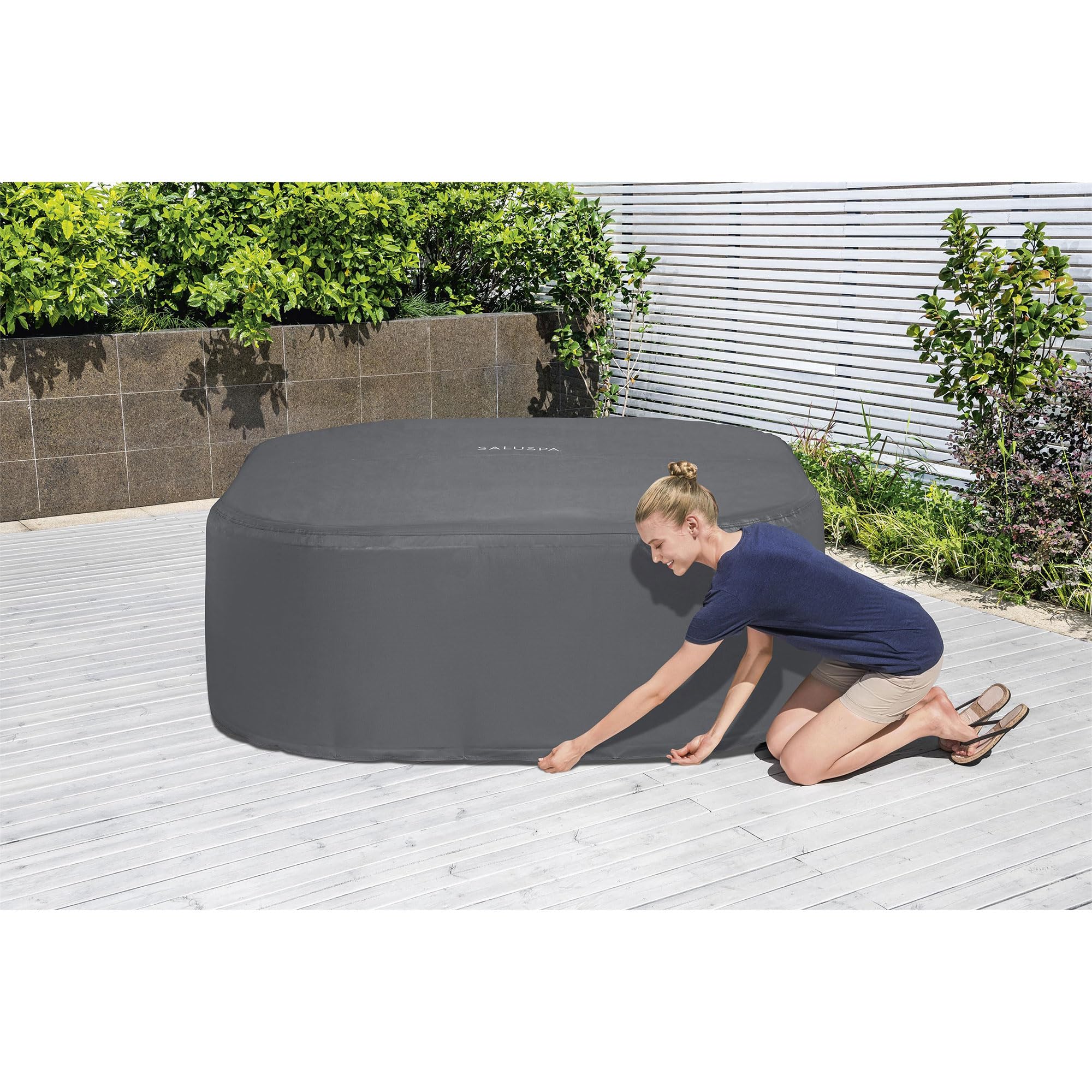 Coleman SaluSpa Inflatable Hot Tub Square Portable Outdoor Spa