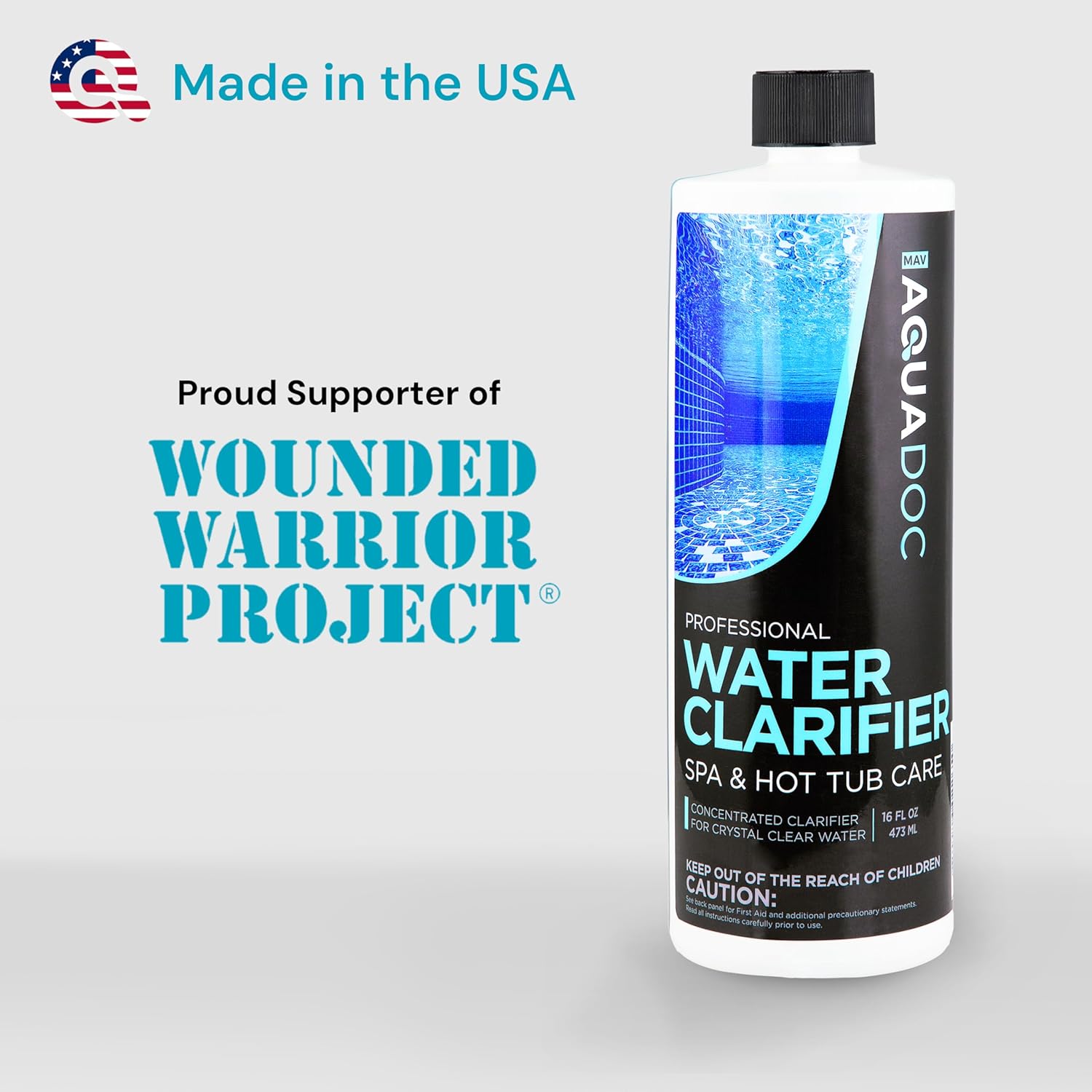 Spa Clarifier & Hot Tub Clarifier – Fast-Acting Solution for Cloudy Water Treatment, Restores Clarity and Keeps Spa Water Balanced – MAV AquaDoc 16oz