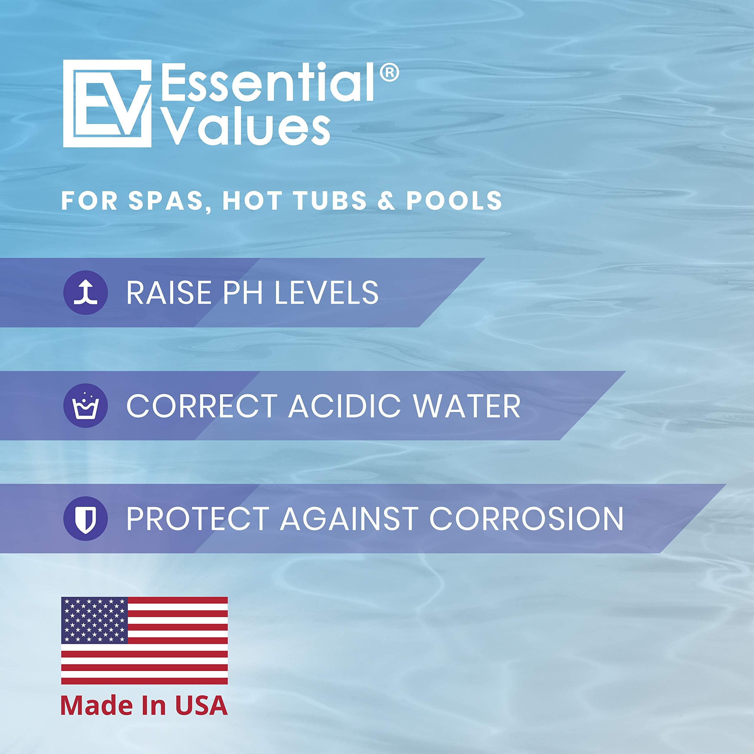 Essential Values PH Increaser for Hot Tubs, Spas, and Pools