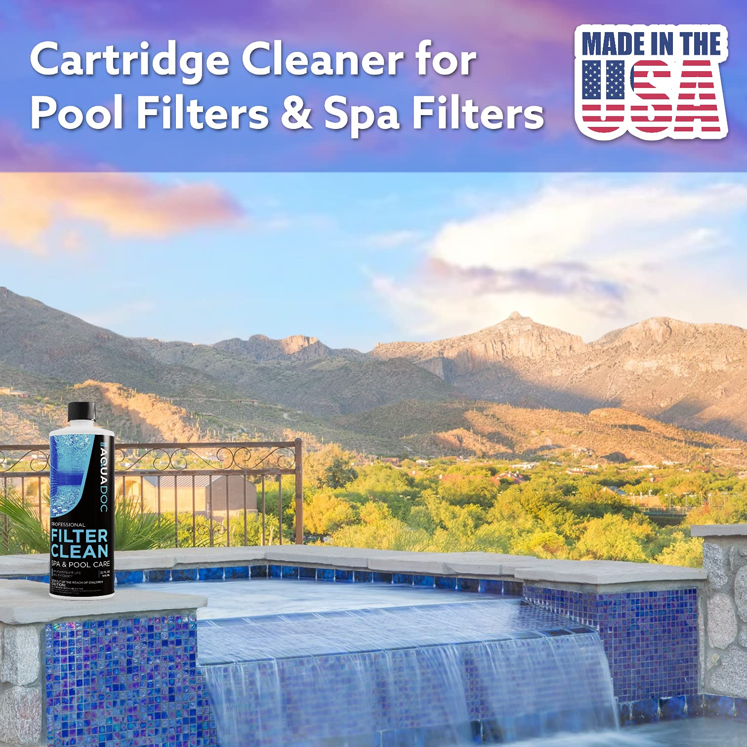 Hot Tub, Spa, and Pool Filter Cartridge Cleaner Soak - Easy to Use Filter Degreaser 1 Gallon