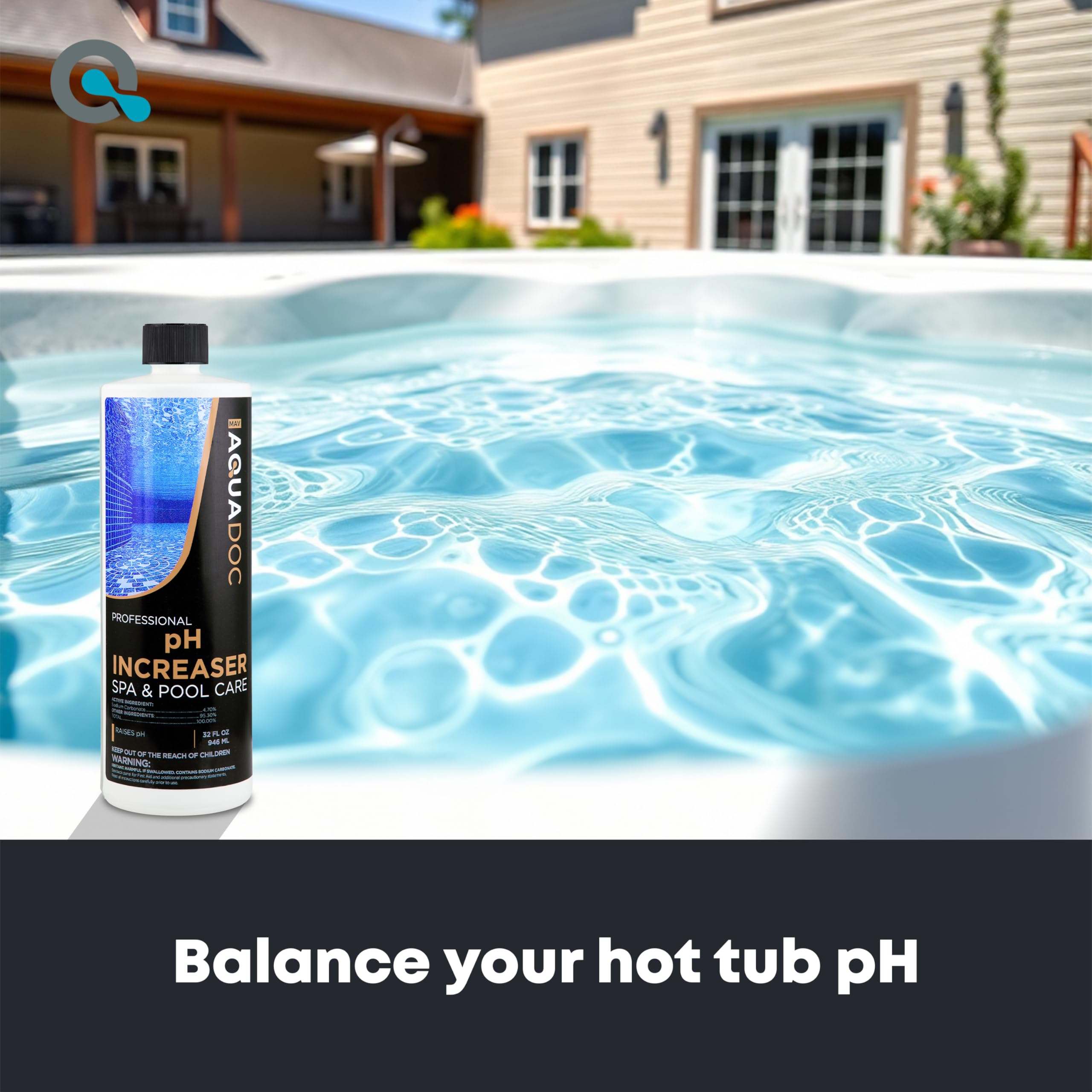 AquaDoc pH Increaser for Hot Tub and Spa - Balance and Boost Your Spa Water Chemistry (32oz)