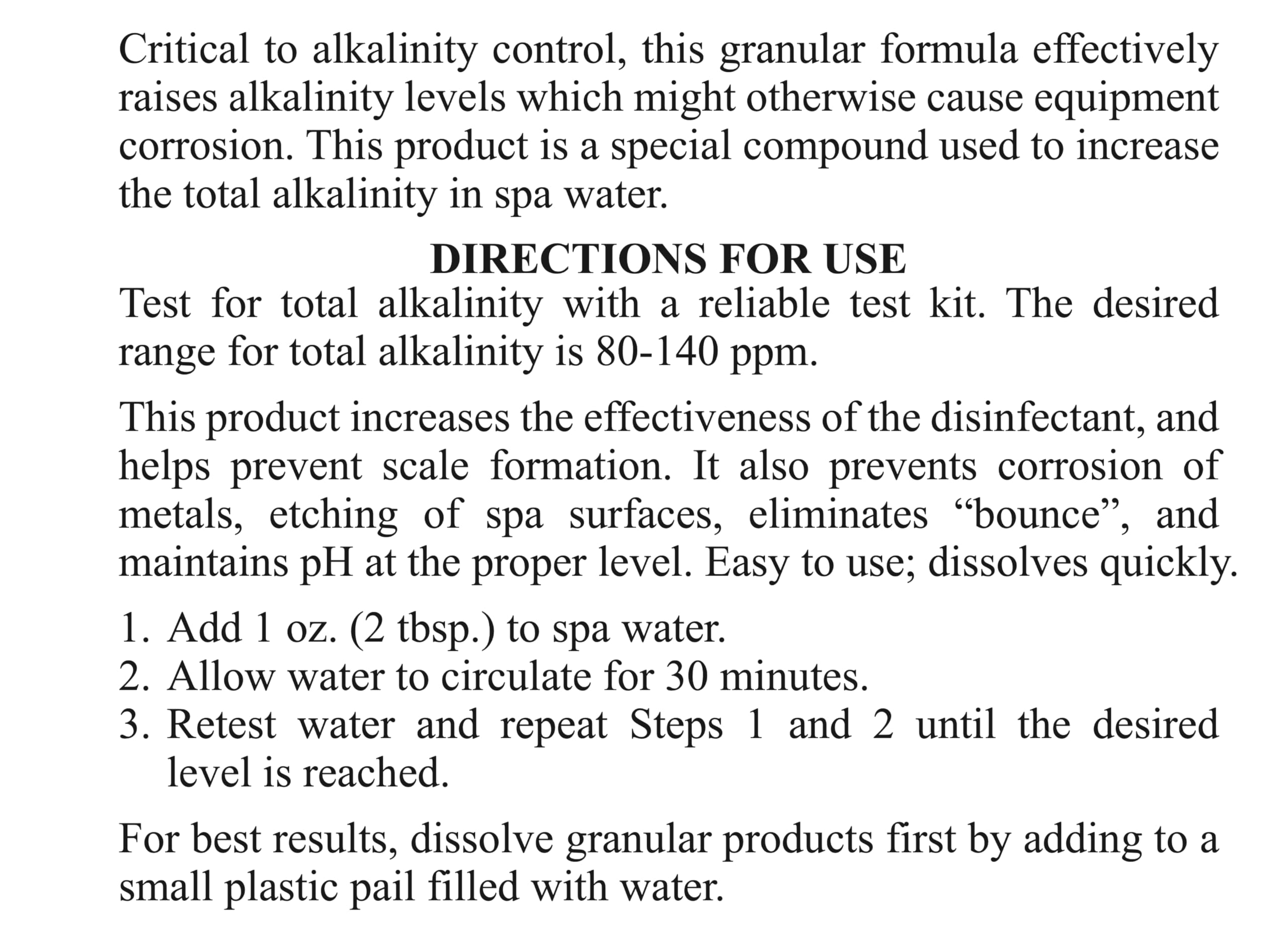 SpaChoice Alkalinity Increaser for Hot Tub and Spa