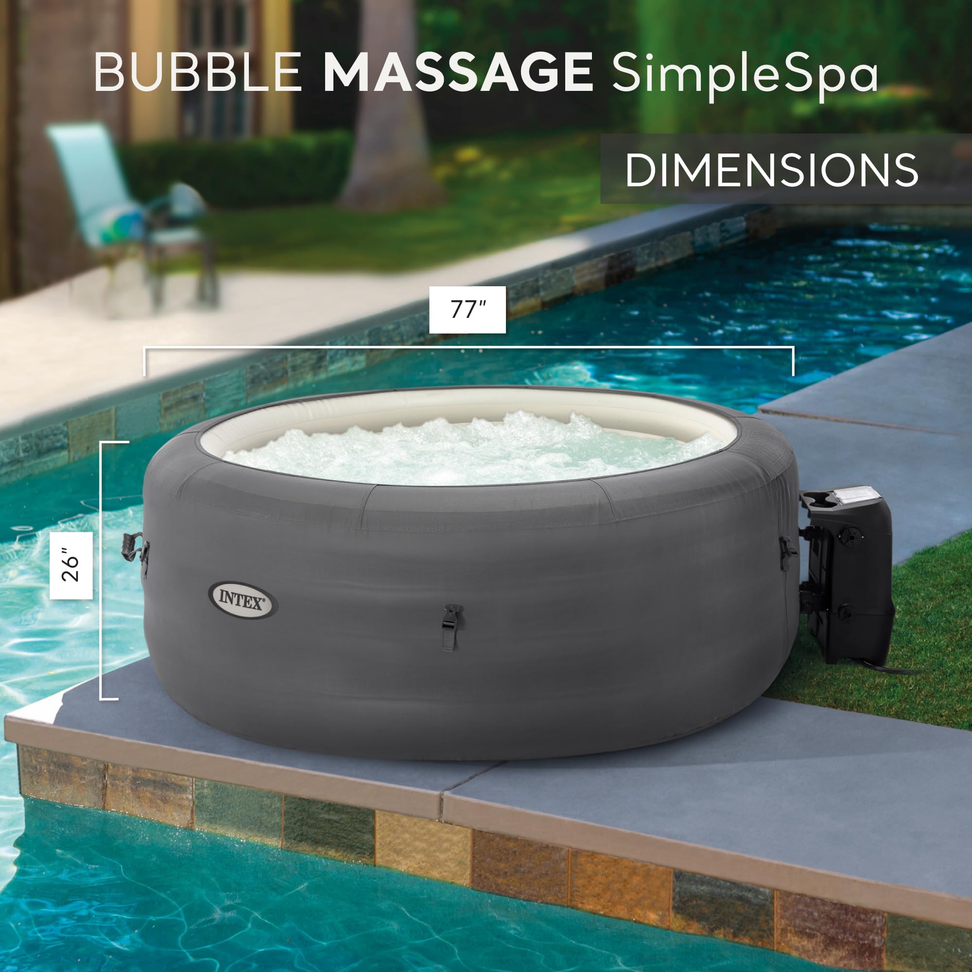 INTEX SimpleSpa Inflatable Hot Tub Bubble Massage Spa