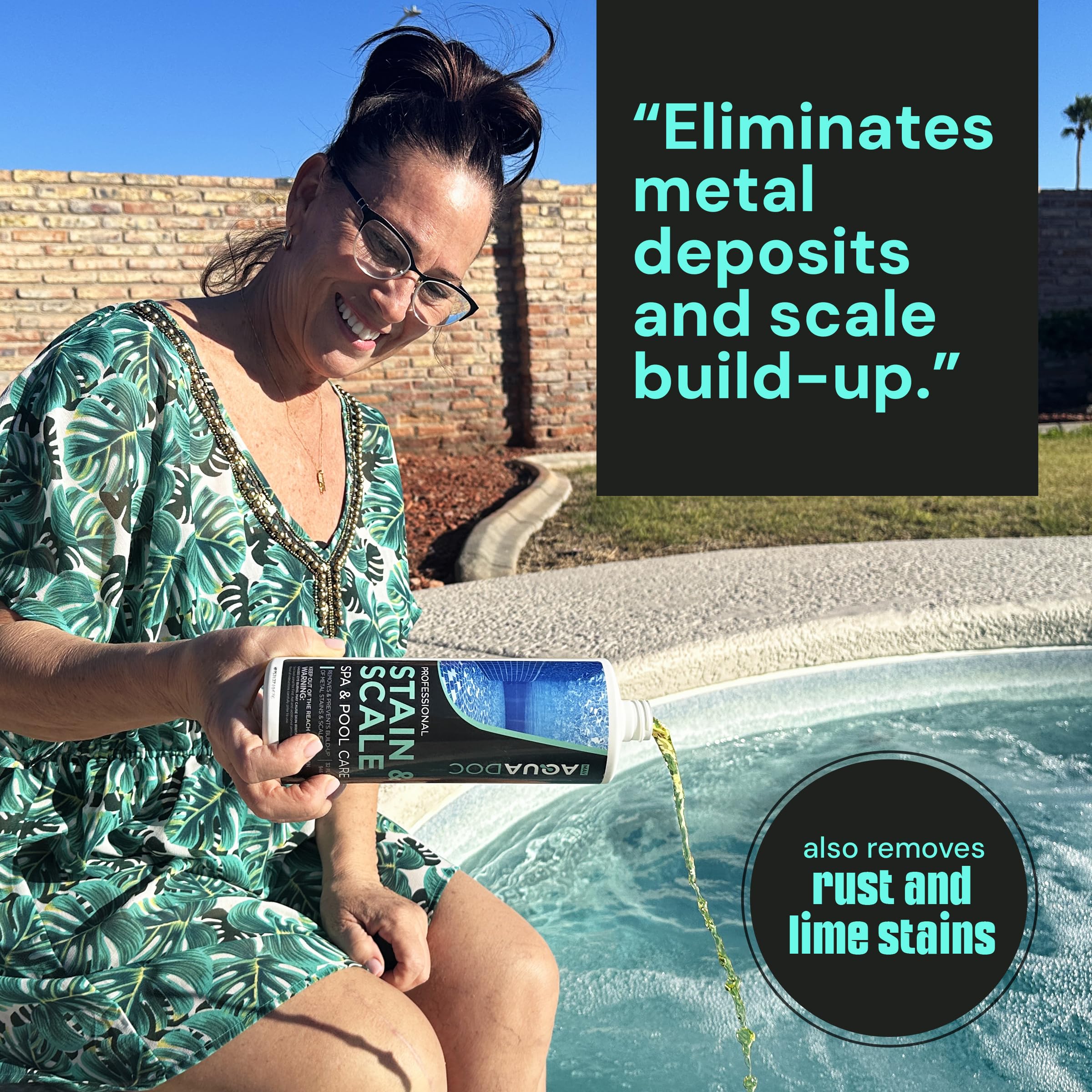 Pool, Spa, and Hot Tub Stain and Scale Control – Professional-Grade Scale, Metal, and Stain Preventer to Soften Water, Remove Deposits, and Maintain Clear Hot Tub Water