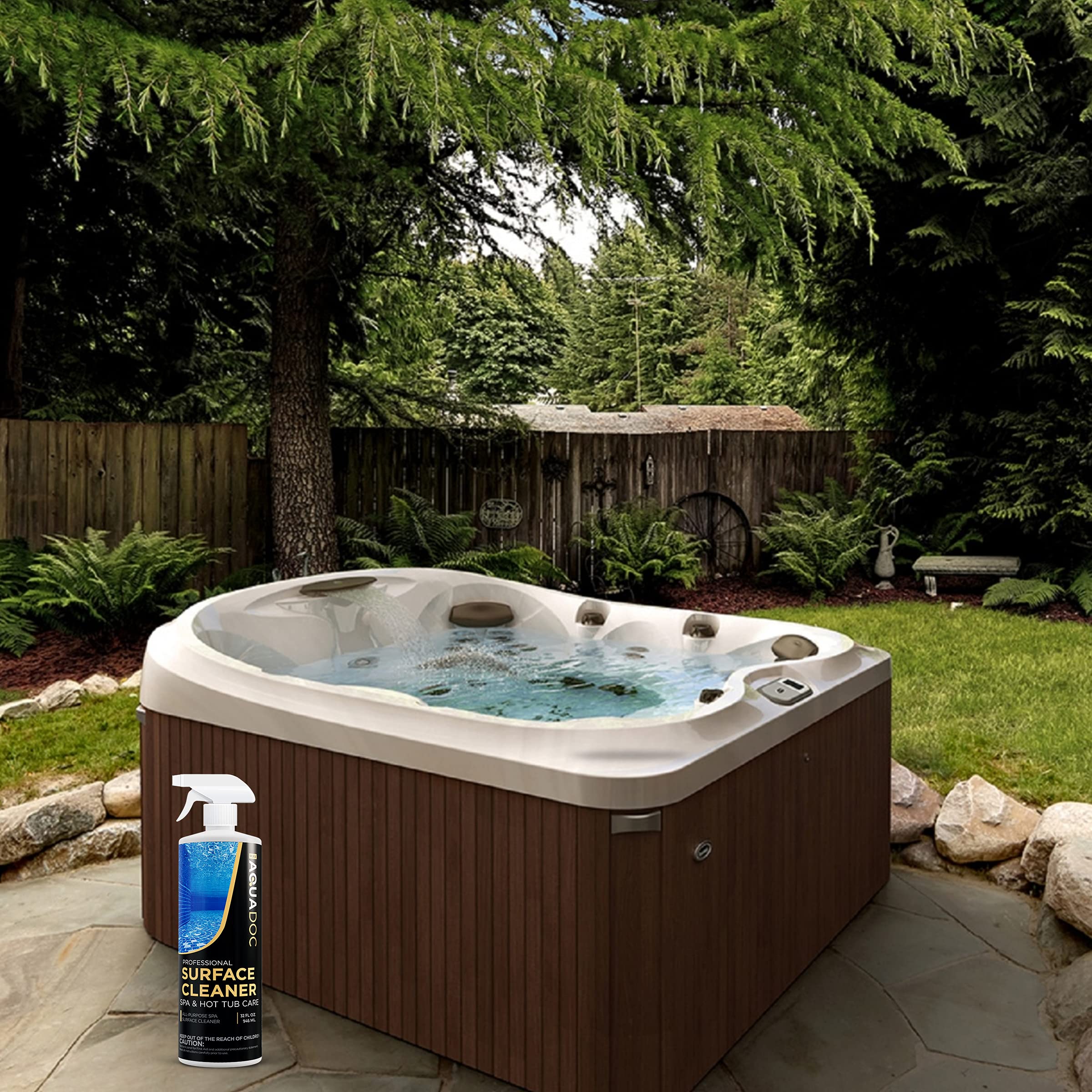 Spa & Hot Tub Surface Cleaner - Remove Scumlines, grime, Dirt, & Scale. Works on All Hot Tub Surfaces