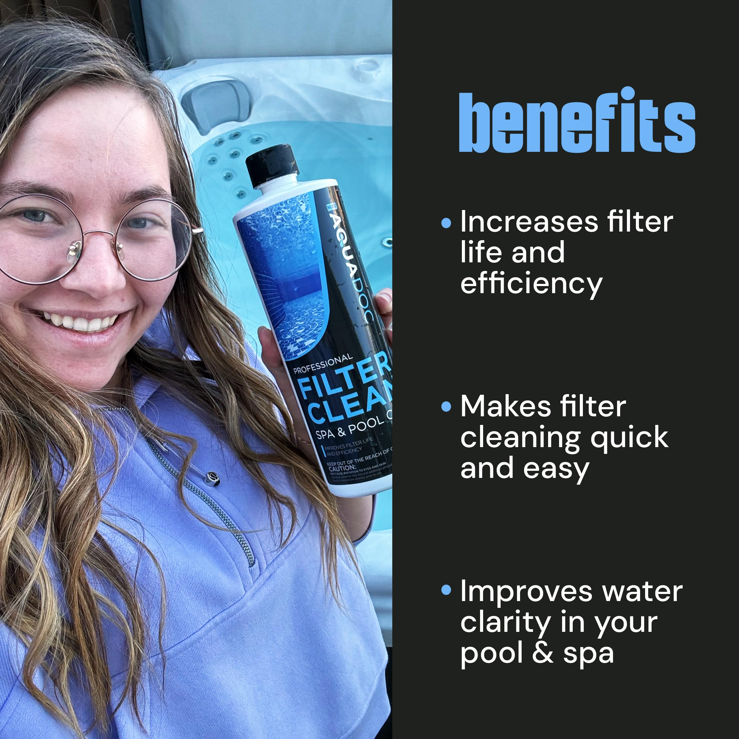 Hot Tub, Spa, and Pool Filter Cartridge Cleaner Soak - Easy to Use Filter Degreaser 1 Gallon