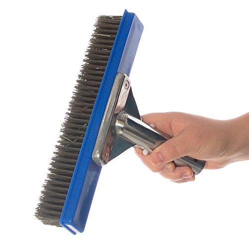 Milliard 10 inch Wide Heavy Duty Stainless Steel Wire Pool Brush for Tough Algae and Stains - Thesummerpools.com