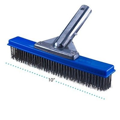 Milliard 10 inch Wide Heavy Duty Stainless Steel Wire Pool Brush for Tough Algae and Stains - Thesummerpools.com