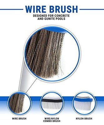 Milliard 10 inch Wide Heavy Duty Stainless Steel Wire Pool Brush for Tough Algae and Stains - Thesummerpools.com