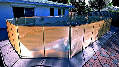 Removable 4 Foot Mesh Pool Safety Fence for Kids and Dogs Protection