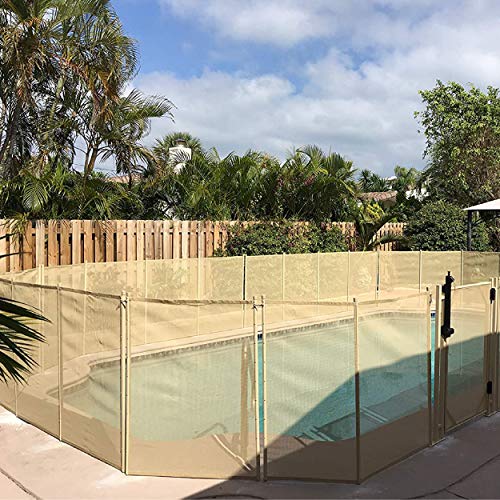 可拆卸 4 英尺网状泳池安全围栏，保护儿童和狗