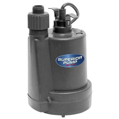 Superior Pump 91250 Utility Pump 1/4 Horsepower Black - Thesummerpools.com