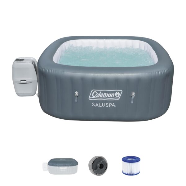 Coleman SaluSpa 6 Person Inflatable Hot Tub - Square Portable Outdoor Spa