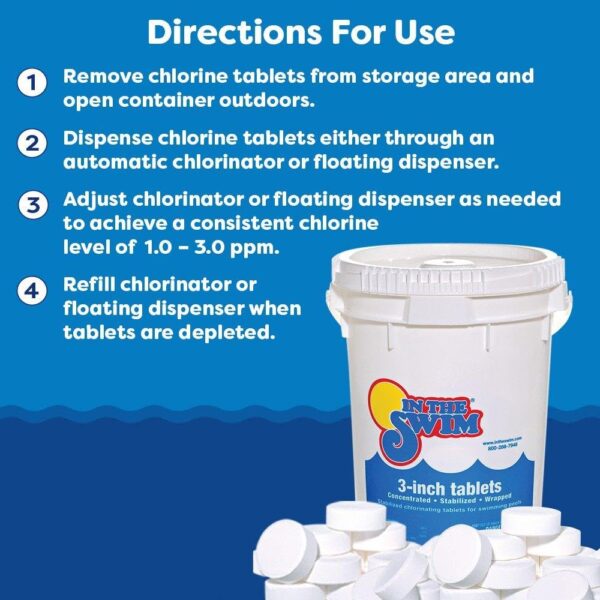 In The Swim 3 Inch Chlorine Tablets for Swimming Pools 50 Pounds - 图片 3
