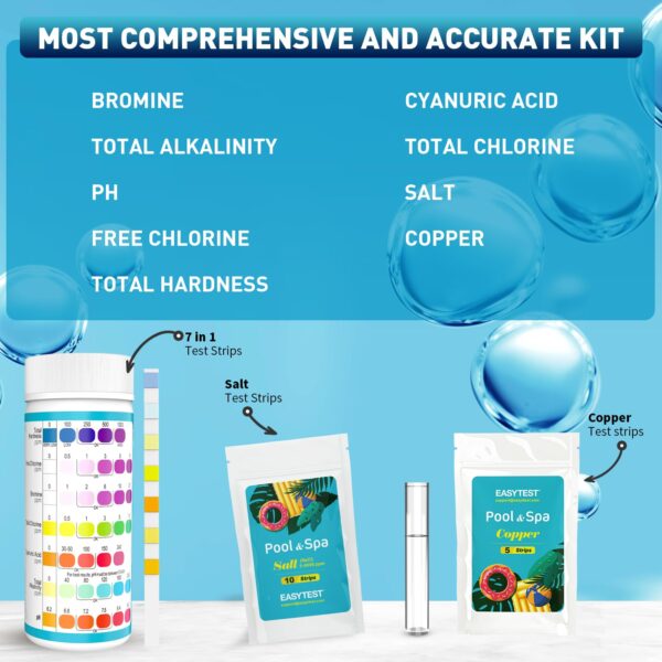 EASYTEST 9-Way Hot Tub, Pool, and Spa Test Strips - 图片 6