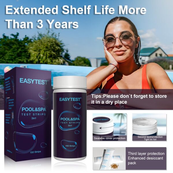 EASYTEST 9-Way Hot Tub, Pool, and Spa Test Strips - 图片 23