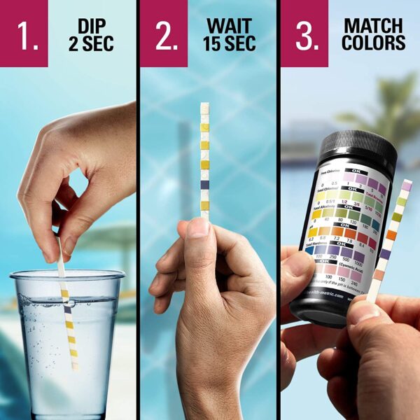 Health Metric 7-Way Pool, hot tub, and Spa Test Strips - 50 Count | Complete Water Testing Kit - Image 12