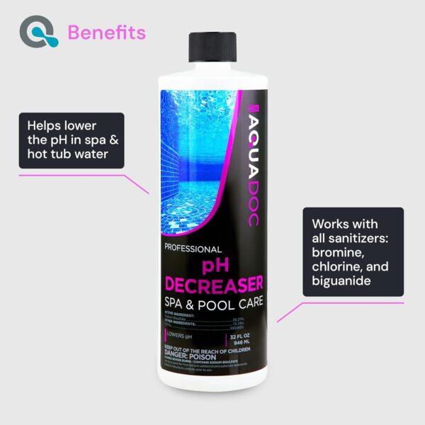 AquaDoc pH Decreaser for Hot Tub and Spa - pH Down Hot Tub Chemicals (32oz) - 图片 3