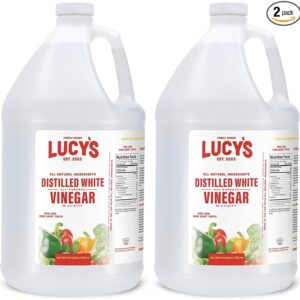 Lucy's All Natural Distilled White Vinegar for Cleaning, 1 Gallon 128oz. (Pack of 2)